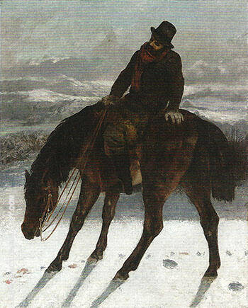 Hunter on Horseback Recovering the Trail 1863-64 | Oil Painting Reproduction