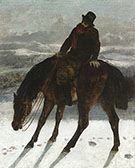 Hunter on Horseback Recovering the Trail 1863-64 By Gustave Courbet