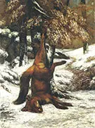 Dead Fox Hanging from a Tree in the Snow 1864 By Gustave Courbet
