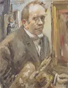 Self Portrait with Palette 1924 By Lovis Corinth