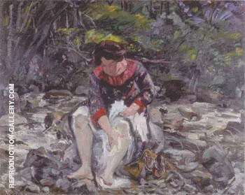 Girl in the Brook 1913 By Lovis Corinth