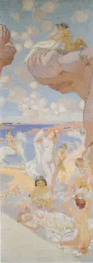 Plage au cheval blanc esquisse pour L'Age d'or 1912 By Maurice Denis
