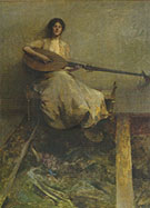 Girl with a Lute 1905 By Thomas Wilmer Dewing