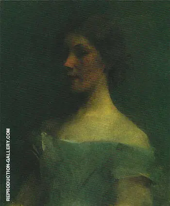 Portrait in Blue 1896 By Thomas Wilmer Dewing