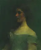 Portrait in Blue 1896 By Thomas Wilmer Dewing