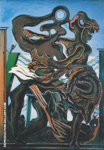 Two poeple and a Bird 1926 By Max Ernst