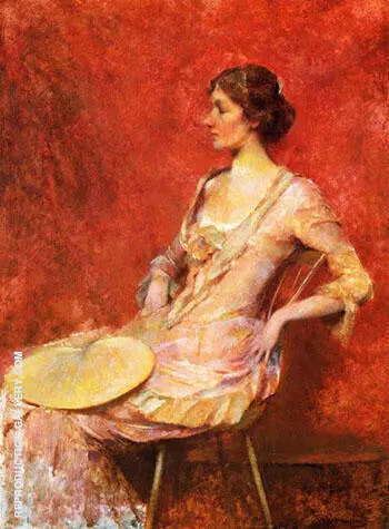 The Palm Leaf Fan c 1906 By Thomas Wilmer Dewing