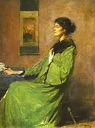 Portrait of a Lady Holding A Rose 1912 By Thomas Wilmer Dewing
