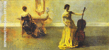 An Interior by 1915 by Thomas Wilmer Dewing | Oil Painting Reproduction