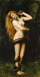 Lilith with a Snake 1886 By John Maler Collier