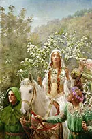 Queen Guinevres Maying 1900 By John Maler Collier