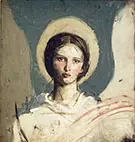 Head of a Girl Verso 1918-1919 By Abbott H Thayer