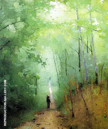 Landscape at Fontainebleau Forest 1876 By Abbott H Thayer