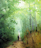 Landscape at Fontainebleau Forest 1876 By Abbott H Thayer