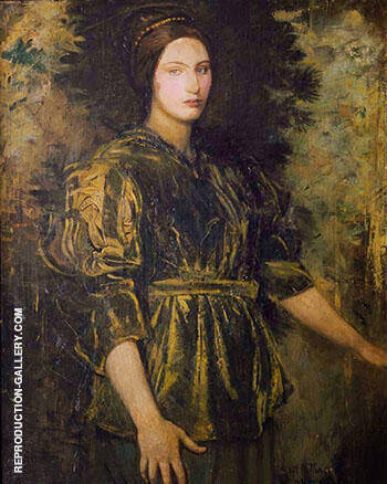 Woman in Green Velvet 1918 by Abbott H Thayer | Oil Painting Reproduction