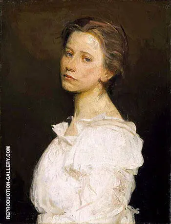 Young Woman in White 1890-1899 By Abbott H Thayer