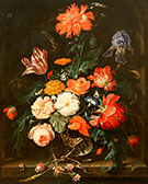A Vase of Flowers By Abraham Mignon