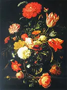 Decanter with Flowers and Blackberries By Abraham Mignon