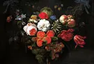 Garland of Fruit and Flowers c 1660 By Abraham Mignon