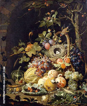 Still Life in a Bird's Nest By Abraham Mignon