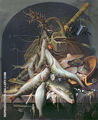 Still Life with Fish and Fishing Gear | Oil Painting Reproduction