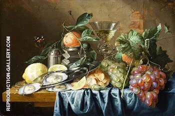 Still Life with Oysters By Abraham Mignon