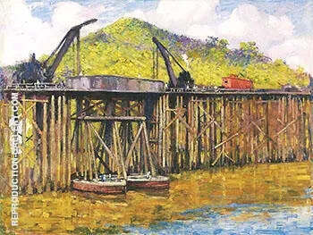 Moving the Trestles c 1914 By Alson Skinner Clark