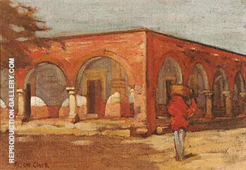 Figure Near a Mexican Arcade By Alson Skinner Clark