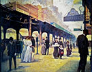 Wells Street Bridge and Northwestern Station c 1900 By Alson Skinner Clark