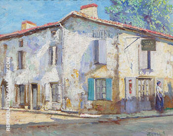 Street in La Roche France 1914 | Oil Painting Reproduction