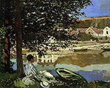 River Scene at Bennecourt 1868 110A By Claude Monet