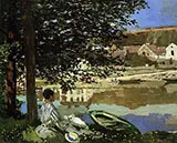 River Scene at Bennecourt 1868 110A By Claude Monet