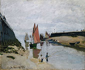 The Port of Trouville Low Tide 1870 By Claude Monet