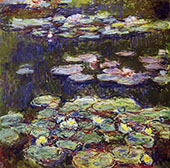 White and Yellow Water Lilies c1917 By Claude Monet