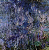 The Water Lilies Reflections of Weeping Willows 1919_862 By Claude Monet