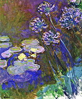 Water Lilies and Agapanthus 1917_821 By Claude Monet
