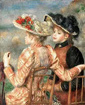Two Seated Young Girls By Pierre Auguste Renoir