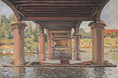 Under the Bridge at Hampton Court 1874 By Alfred Sisley