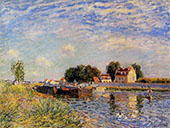 The Canal du Loing at St Mammes 1885 By Alfred Sisley