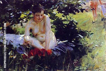 Red Stockings 1887 by Anders Zorn | Oil Painting Reproduction