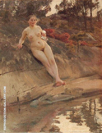 Sunbathing Girl 1913 by Anders Zorn | Oil Painting Reproduction