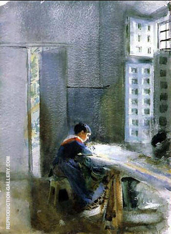 Wallpaper Factory 1884 by Anders Zorn | Oil Painting Reproduction
