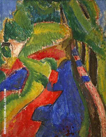 Fauve Landscape with Red and Blue c1908 By Alfred Henry Maurer