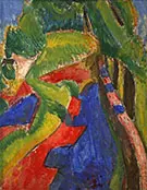 Fauve Landscape with Red and Blue c1908 By Alfred Henry Maurer