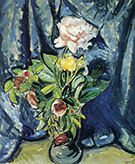 Flowers Against a Blue Drape 1926 By Alfred Henry Maurer