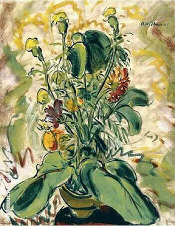 Flowers with Two Leaves 1928 By Alfred Henry Maurer