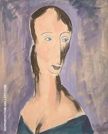 Head with Green Dress c 1922 By Alfred Henry Maurer