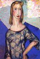 Portrait of a Girl in a Flowered Dress 1 1924 By Alfred Henry Maurer