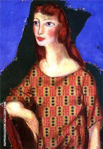 Portrait of a Girl in a Flowered Dress 1924 By Alfred Henry Maurer