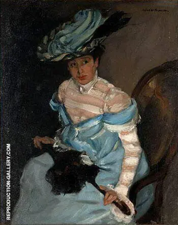 The Black Parasol Gabrielle c1924 By Alfred Henry Maurer